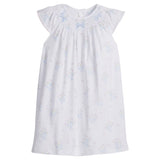 Little English Blue Bow Bouquet Smocked Bishop Dress