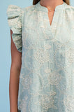 Light Blue Embroidered Dress