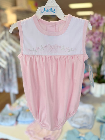 Auraluz Light Pink Sleeveless Bow Bubble