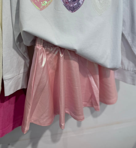 Lulu Bebe Light Pink Metallic Skort
