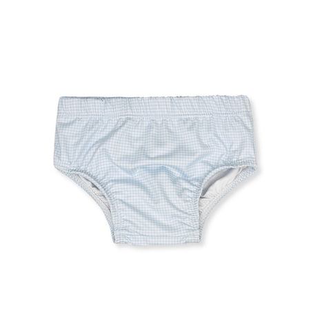 Lullaby Set Blue Minigingham Swim Diaper Cover