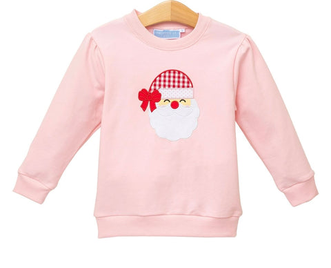 Trotter Street Pink French Terry Santa Pullover