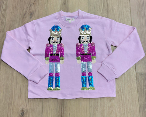 Paper Flower Sequin Nutcracker Sweatshirt
