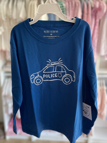 MKK Blue Police Car Long Sleeve Medium