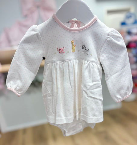 Squiggles by Charlie Pink Dot Mini Safari Bubble Dress