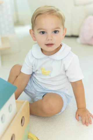 Little English Crochet Duck Peter Pan Collar Shirt