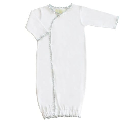 Pixie Lily Layette Jersey Wrap Sack- Blue Trim