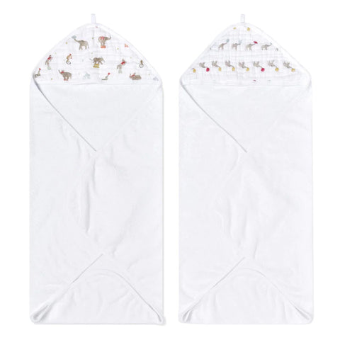 Aden + Anais Elephant Circus 2-Pack Hooded Towels