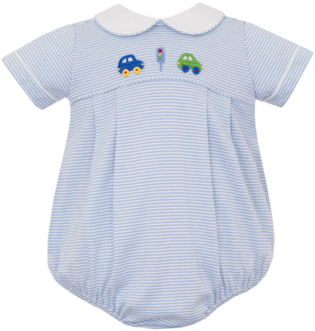 Petit Bebe Knit Blue Stripe Car Bubble
