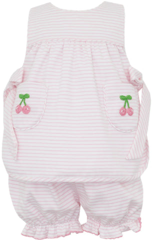 Petit Bebe Knit Cherry Bloomers Set