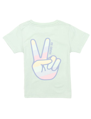 Properly Tied Pale Mint Peace Sign Tee