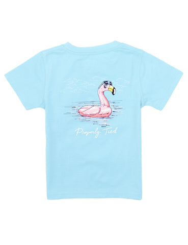 Properly Tied Aqua Flamingo Float Tee