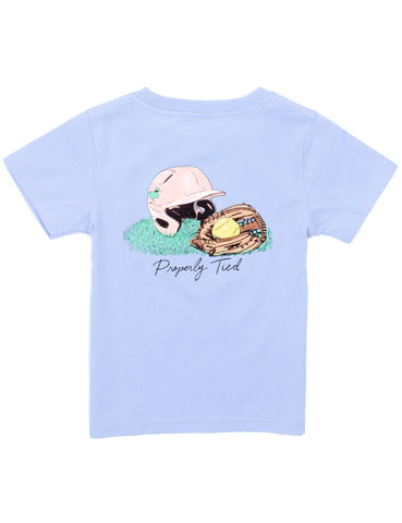 Properly Tied Light Blue Softball Tee