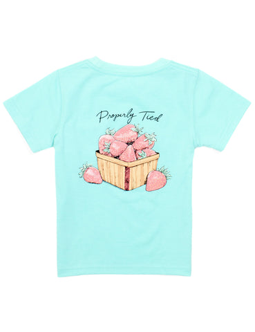 Properly Tied Seafoam Strawberry Basket Tee