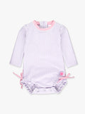 Ruffle Butts Lavender Seersucker Rash Guard One Piece