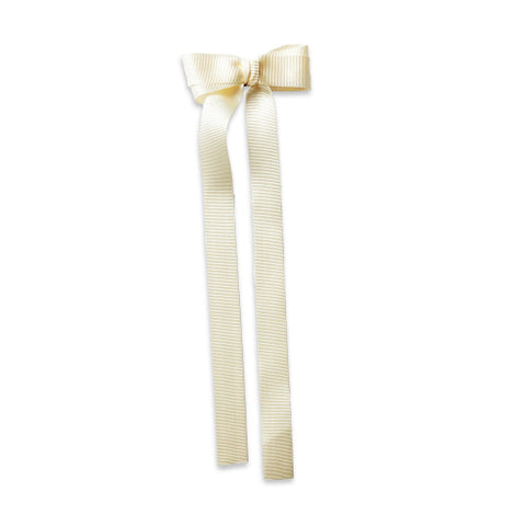 Eva's House Grosgrain Long Tail Bow- Cream