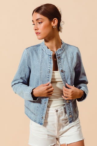 Scallop Edge Denim Jacket
