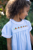 Grace & James Blue Gingham Pumpkin Bullion Dress