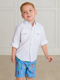 Ruffle Butts Gone Fishing Swim Trunks