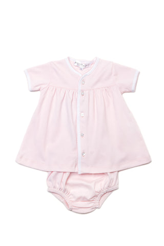 Milly Marie Light Pink Pima Button Diaper Set