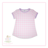 Set Fashions Pink Buffalo Check & Lavender Bridget Basic Tee