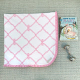 The Beaufort Bonnet Company Pier Party Pink Belle Meade Bow Baby Buggy Blanket