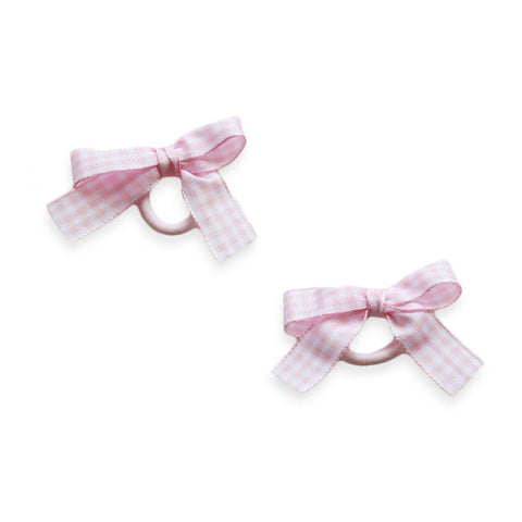 Eva's House Gingham Hair Ties- Baby Pink