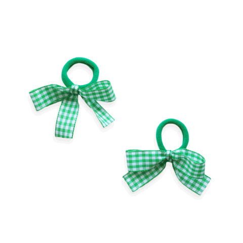 Eva's House Gingham Hair Ties- Moss Green