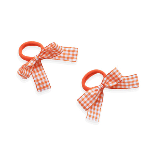 Eva's House Gingham Hair Ties- Orange