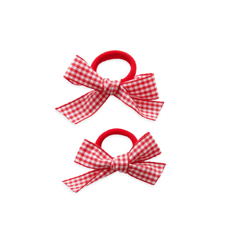 Eva's House Gingham Hair Ties- Red