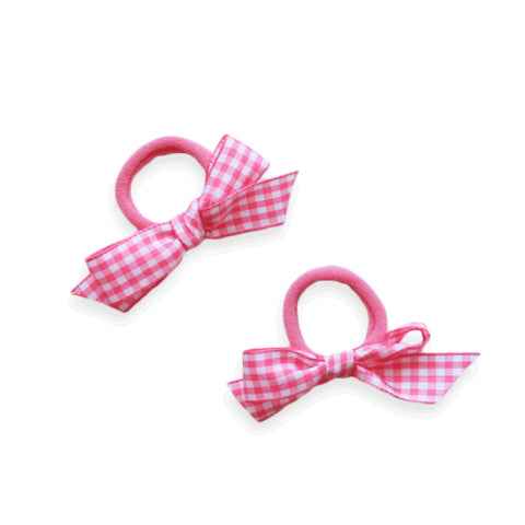 Eva's House Gingham Hair Ties- Watermelon Pink