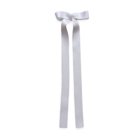 Eva's House Grosgrain Long Tail Bow- White