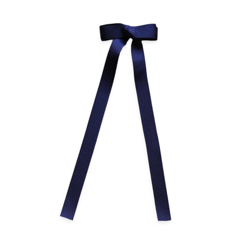 Eva's House Grosgrain Long Tail Bow- Navy Blue