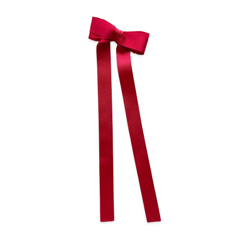 Eva's House Grosgrain Long Tail Bow- Red