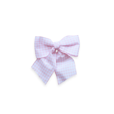 Eva's House Gingham Sailor Bow- Baby Pink