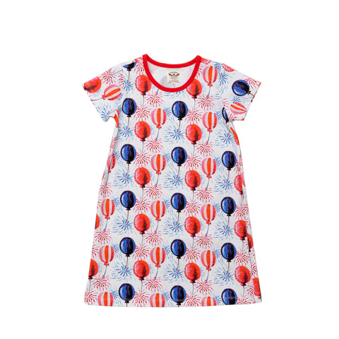 The Oaks Pima Patriotic Balloon Dress 12m, 18m, 24m