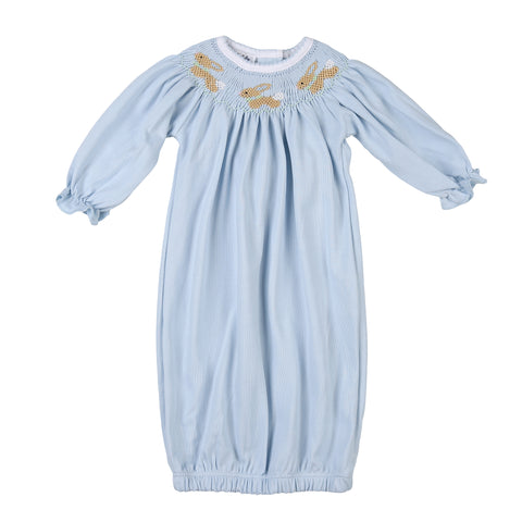 Magnolia Baby Springtime Bunny Classics Bishop Gown-Blue