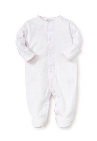 Kissy Kissy White/Pink Dot Footie