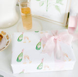Simply Jessica Marie Champagne Toast Watercolor Wrapping Paper 3 Sheets