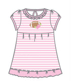 Magnolia Baby Football Fan Applique Toddler Dress(NO Bloomers)