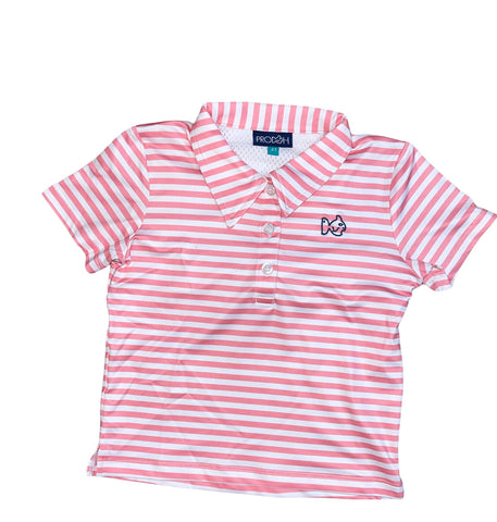 Prodoh GIRL coral stripe polo 4t (spots)