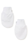 Kissy Kissy White w/ Blue Trim Scratch Mittens