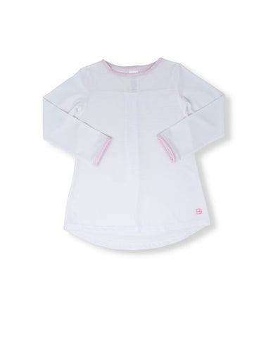Set Fashions White/Pink Mini Gingham Lindsay Long Sleeve Top