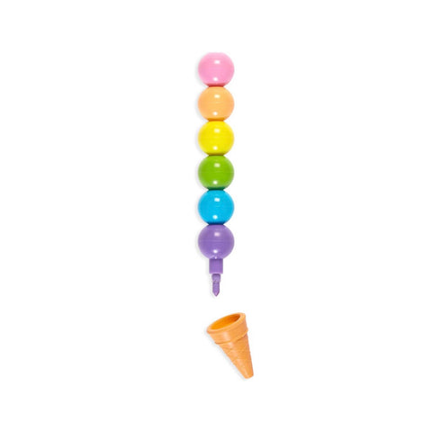 Rainbow Scoops Vanilla Scented Stacking Erasable Crayons