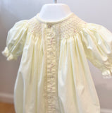 Baby Sen Pale Yellow Annalee Smocked Lace Bubble