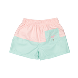 Sal & Pimenta Pastel Patch Color Block Swim Trunks