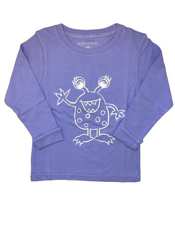 Mustard & Ketchup Kids Purple Monster Long Sleeve T Shirt