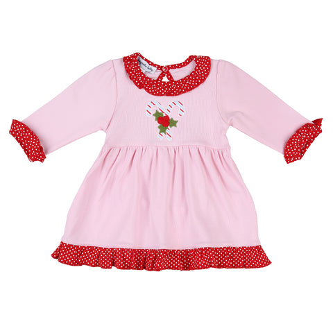 Magnolia Baby Candy Cane Applique Infant & Toddler Dress