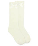 Jefferies Socks Pointelle Bow Knee High Socks (White, Ivory, Pink)