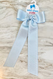 Wee Ones Stitched Edge Bow with Tails-Medium (Multiple Colors)